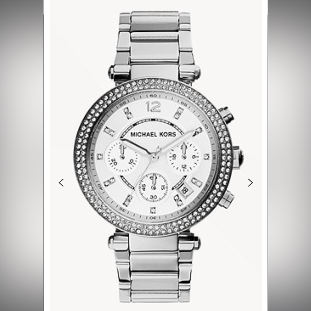 Michael Kors Silver-Tone Glitz Parker Women’s Watch